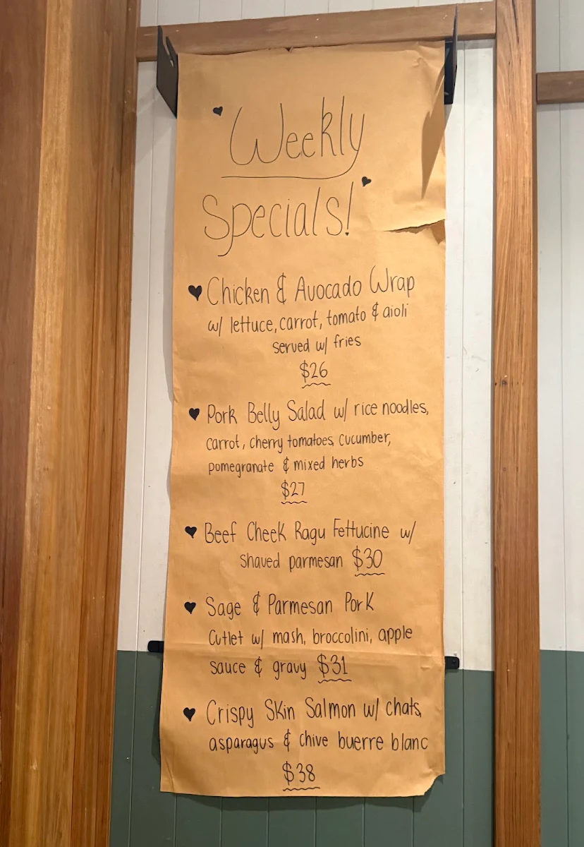 Menu, Royal Oak Hotel