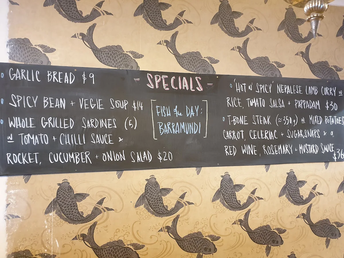 Menu, Wye Beach Hotel