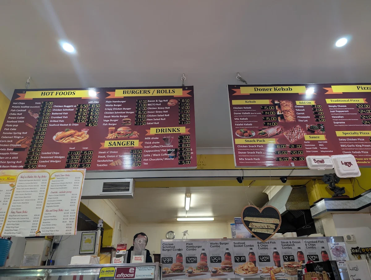 Menu, Fonzies at TC's