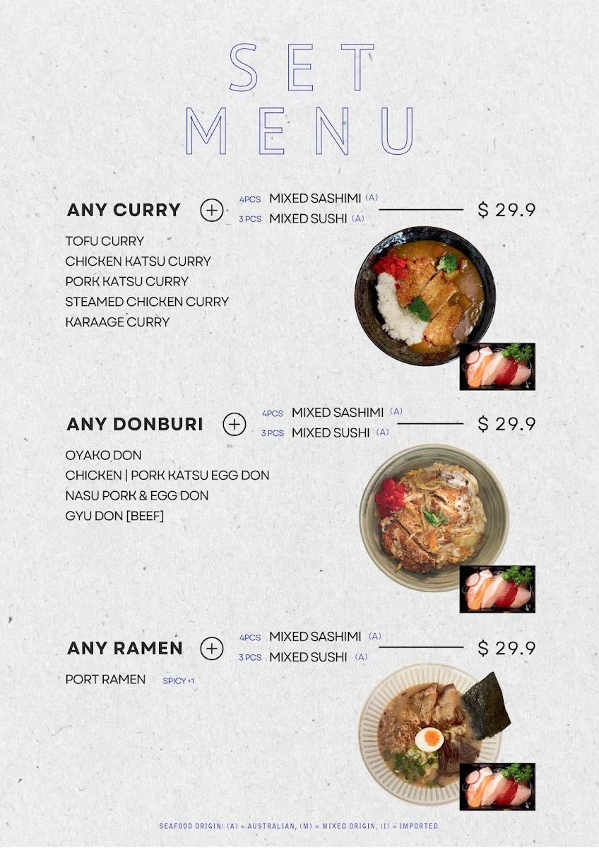 Menu, Hayashi291 Japanese Restaurant