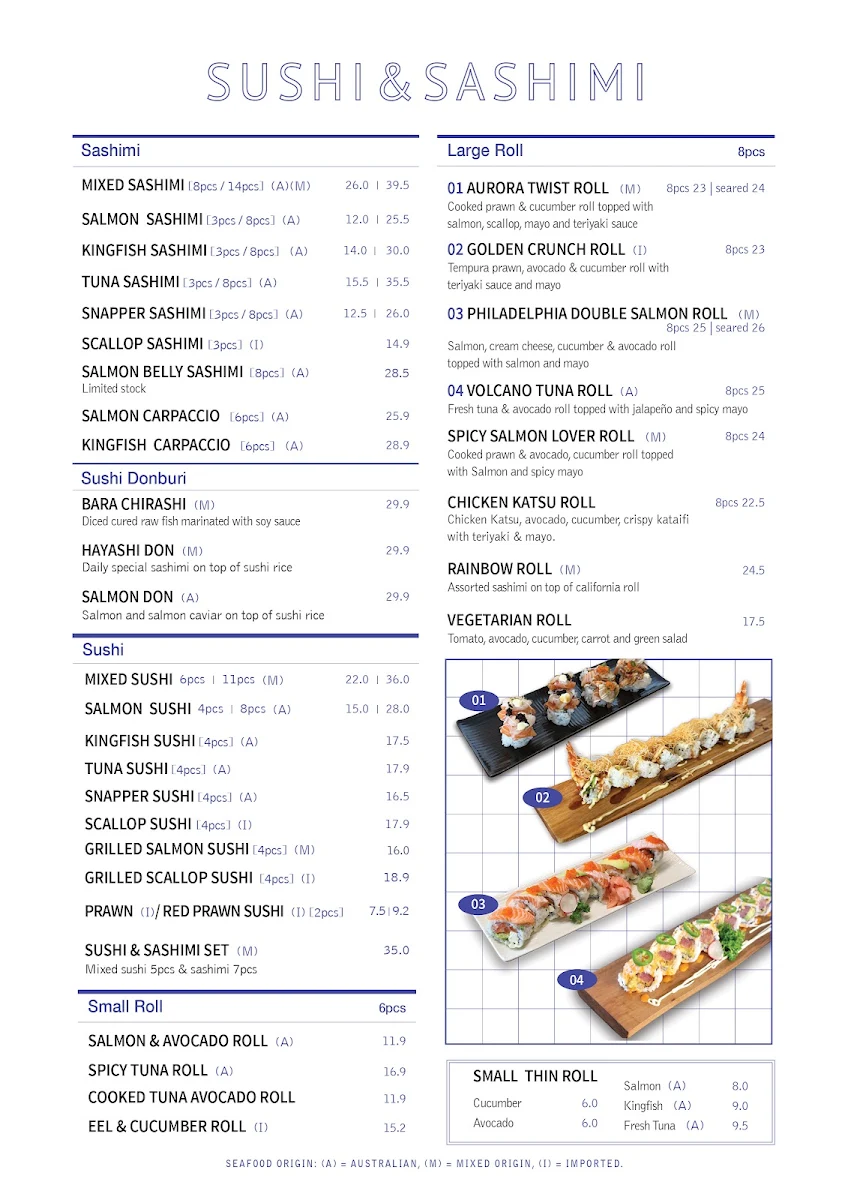 Menu, Hayashi291 Japanese Restaurant