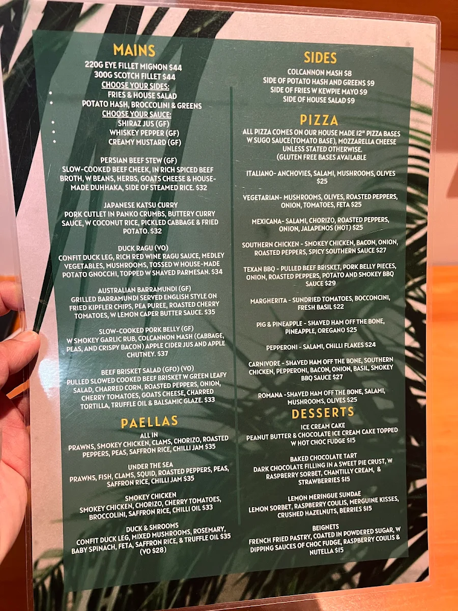 Menu, S-Que Restaurant & Takeaway
