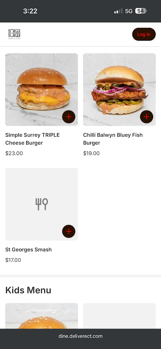 Menu, BurgerBurger