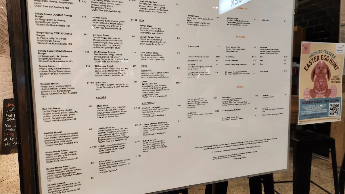Menu, BurgerBurger
