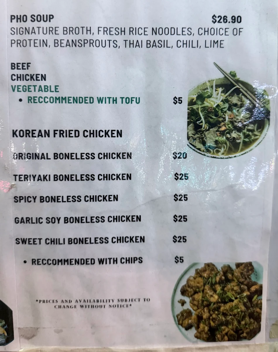 Menu, Korean BBQ Grill （d‘viet house）