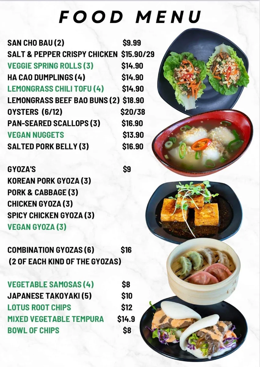 Menu, Korean BBQ Grill （d‘viet house）