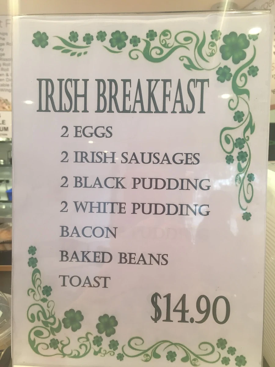 Menu, St Peter's Café on Wentworth