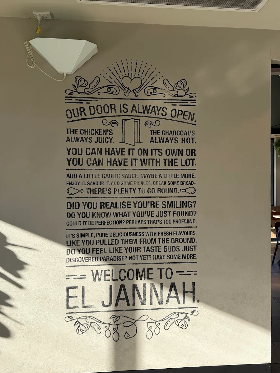 Menu, El Jannah Chicken Lakemba