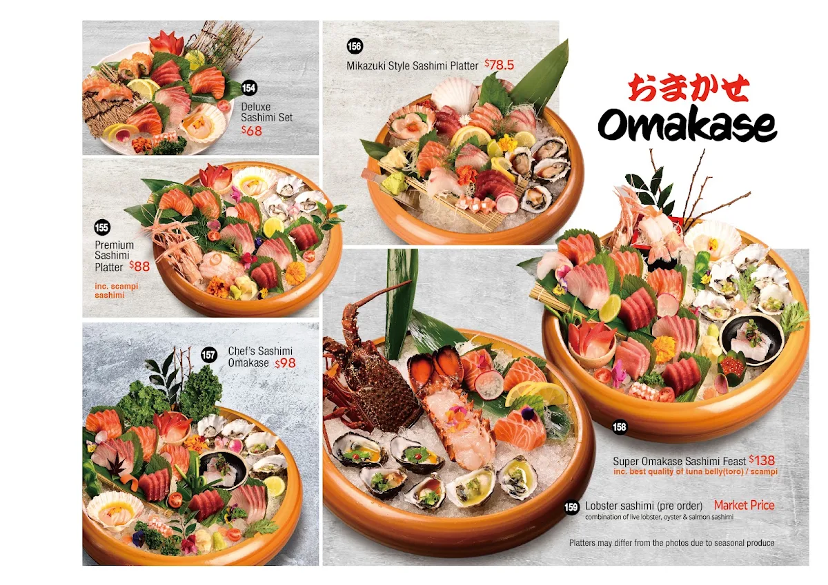 Menu, Mikazuki Chatswood