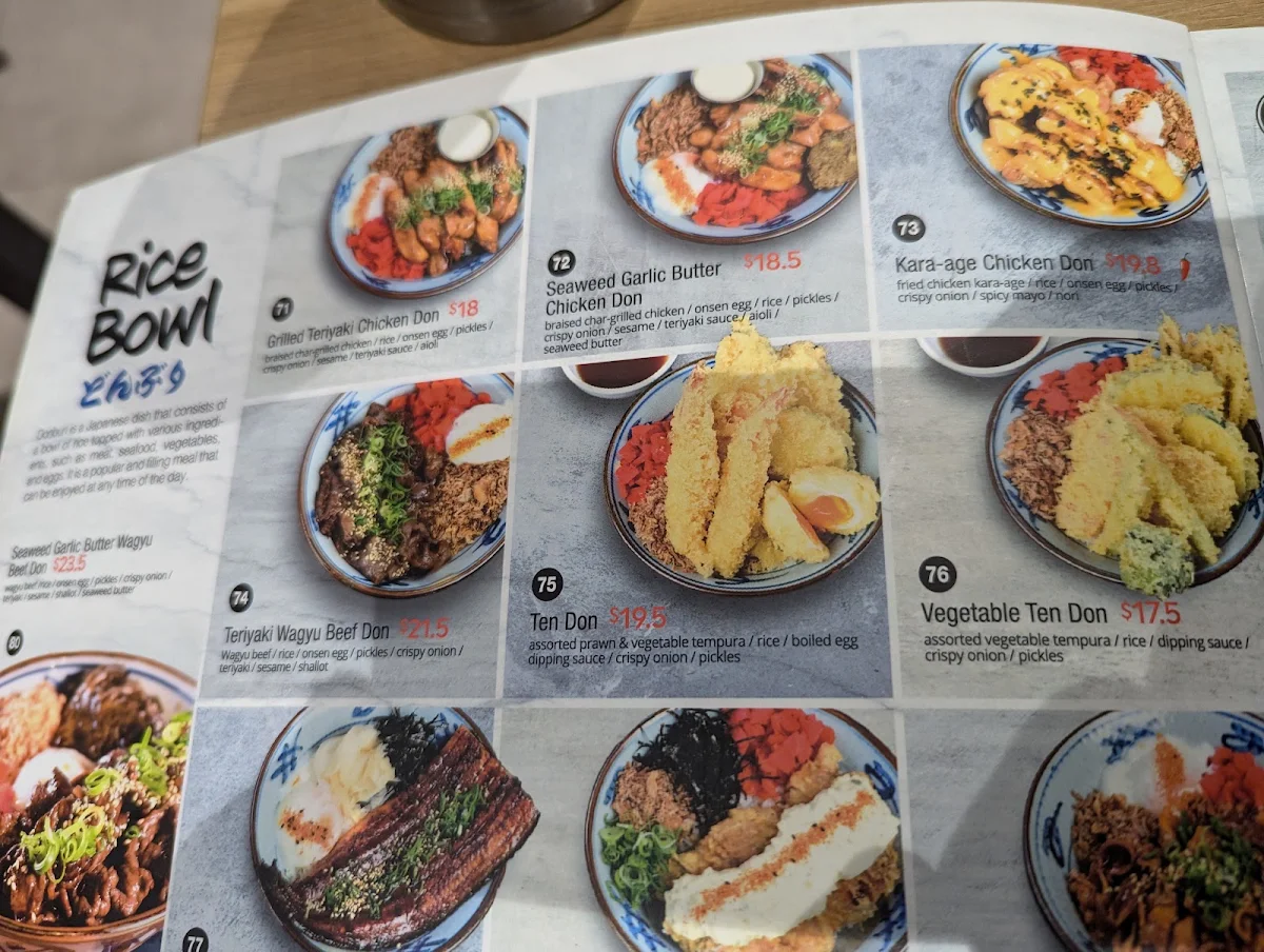 Menu, Mikazuki Chatswood