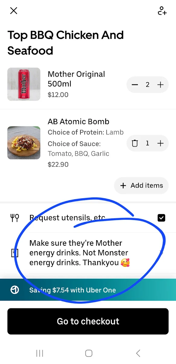 Menu, Top BBQ Chicken & Seafood