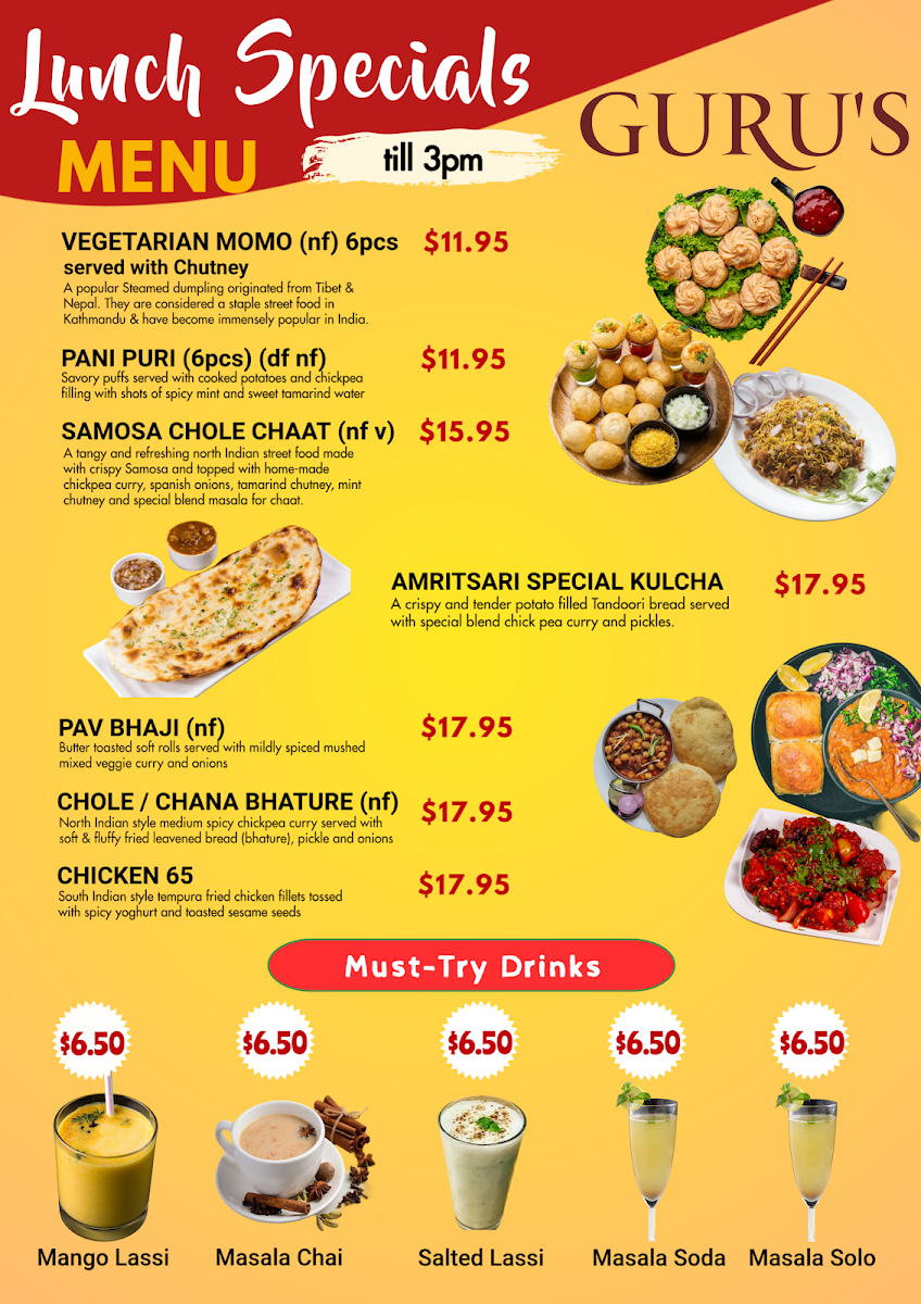 Menu, Gurus masters of Indian cuisine