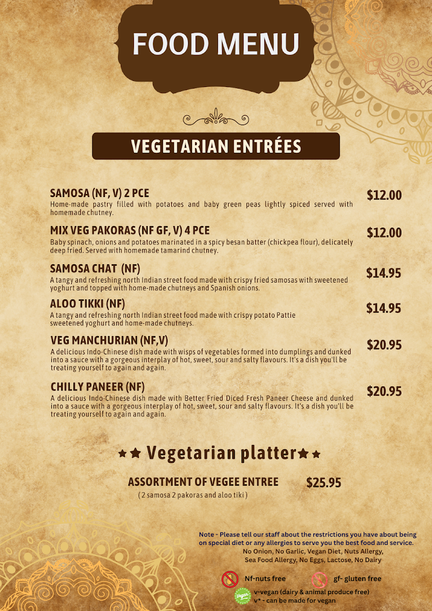 Menu, Gurus masters of Indian cuisine