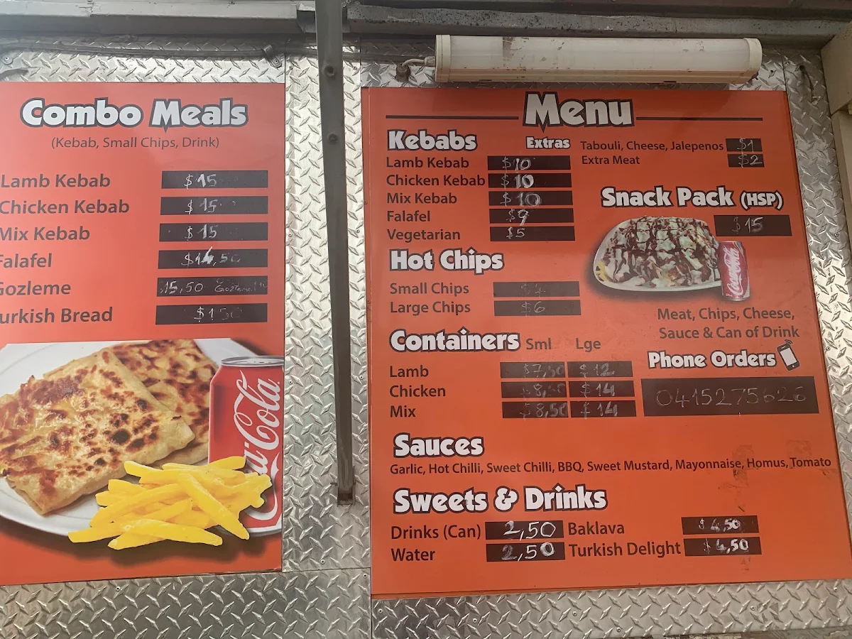 Menu, Hektik Kebabs