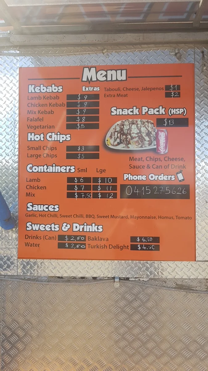 Menu, Hektik Kebabs