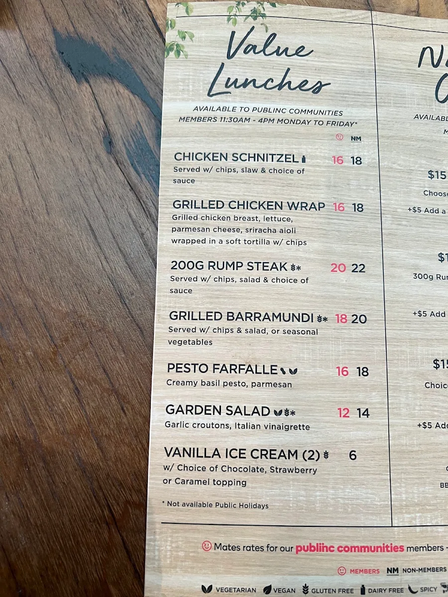 Menu, O'Donoghues Pub