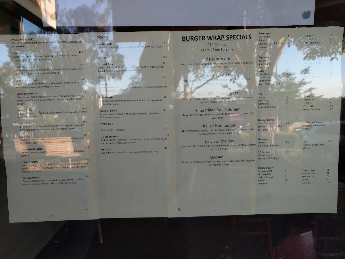 Menu, Hok's Cafe & Restaurant