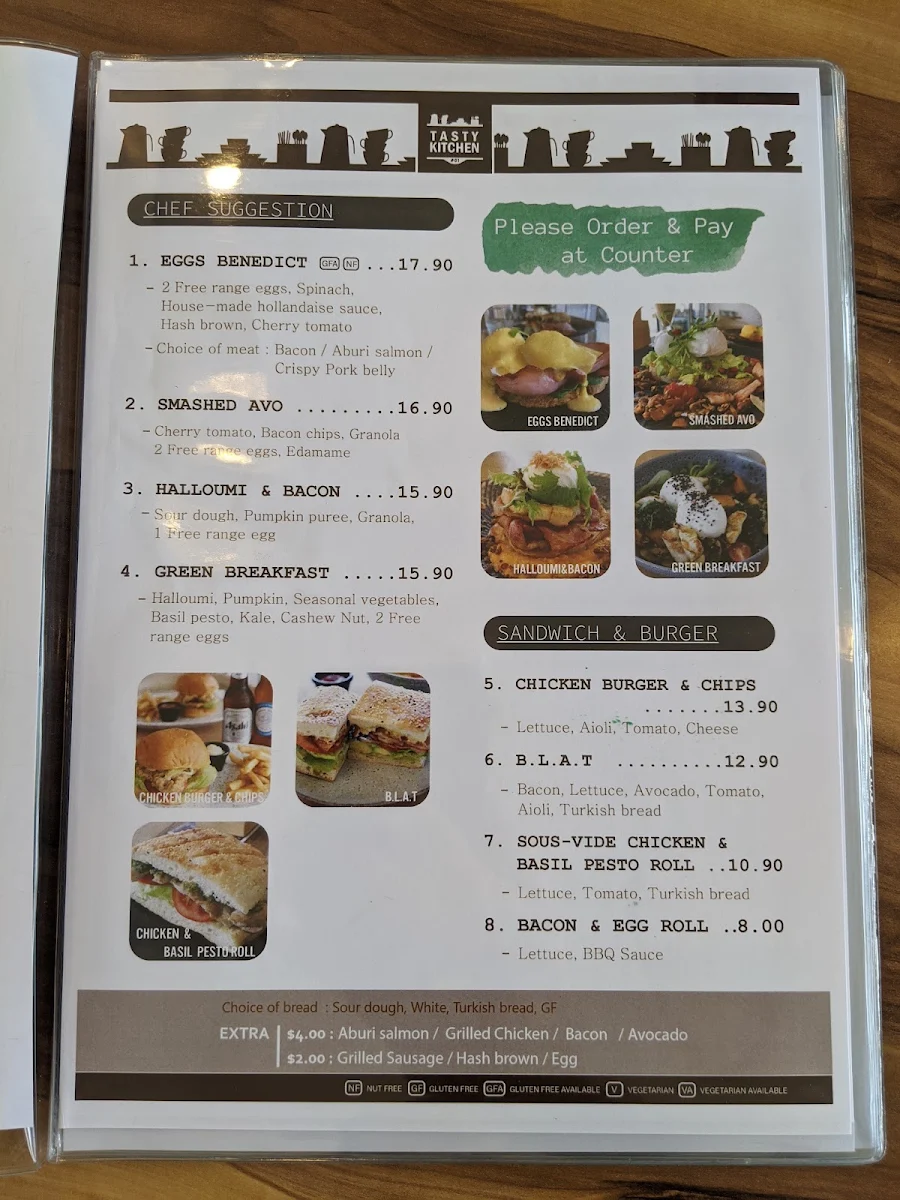 Menu, Tasty Kitchen- cafe & Asian Restaurant