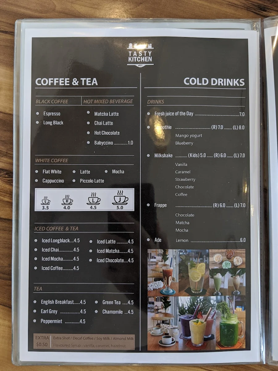 Menu, Tasty Kitchen- cafe & Asian Restaurant