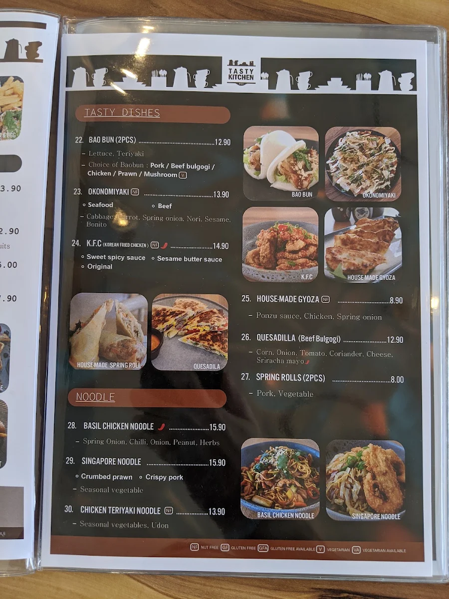 Menu, Tasty Kitchen- cafe & Asian Restaurant