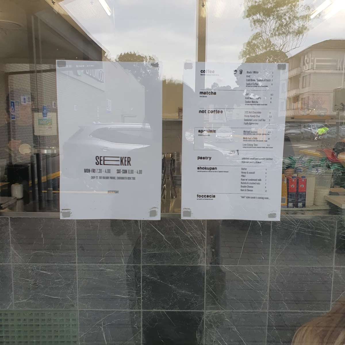 Menu, SEEKER coffee