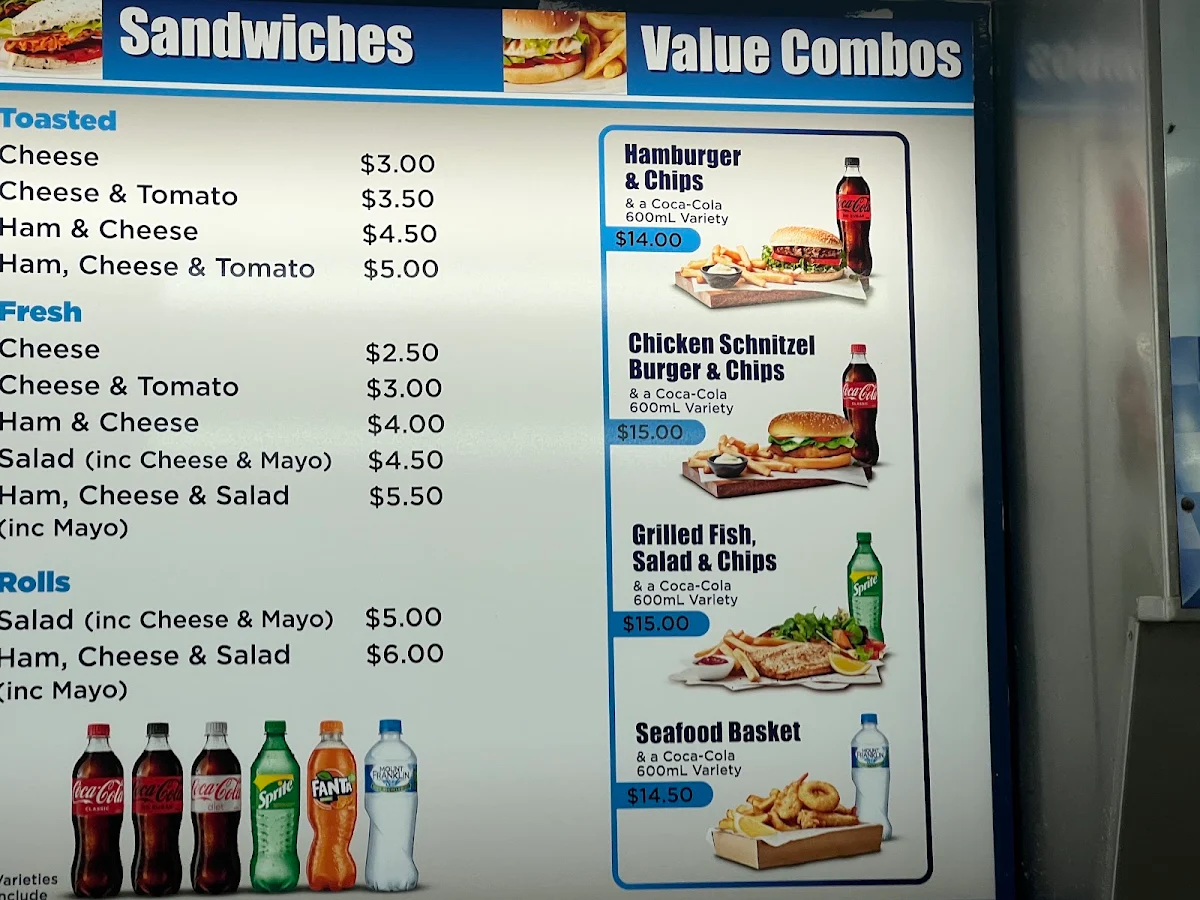 Menu, New Oceanic Take Away