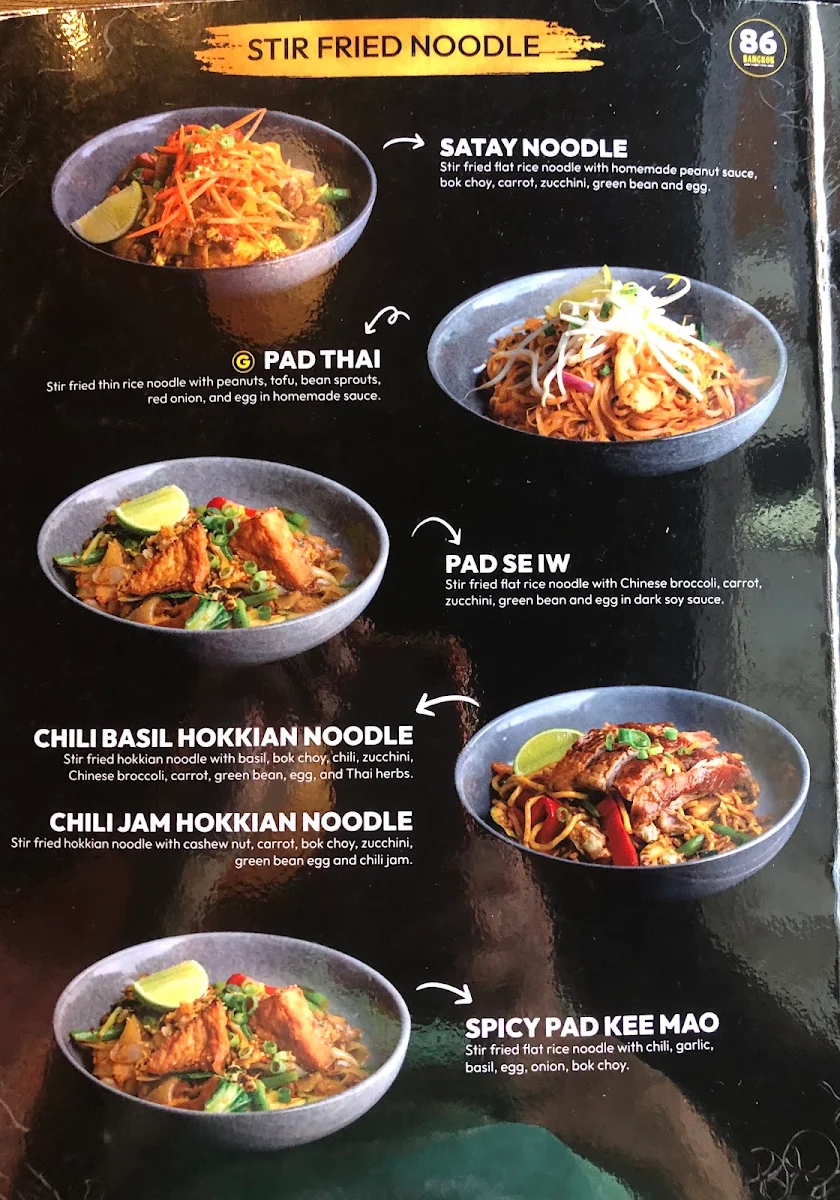 Menu, 86 BANGKOK BIRTINYA