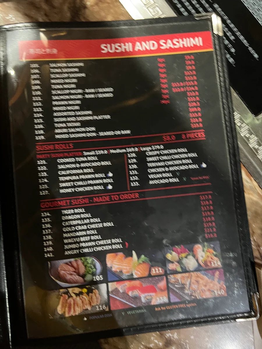 Menu, Bing’s Nomiya