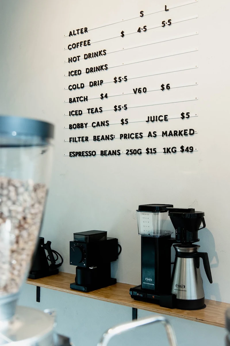 Menu, Alter Community Coffee
