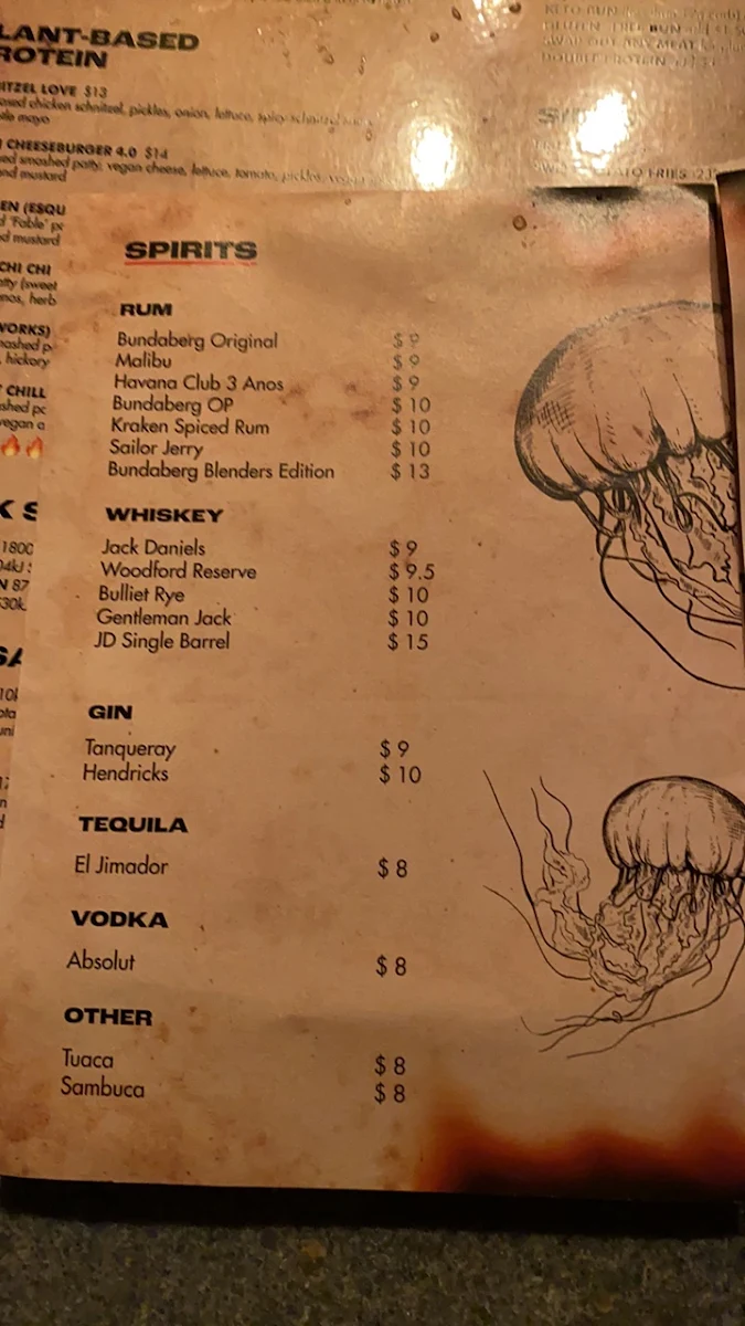 Menu, Burger Urge (Palmerston)
