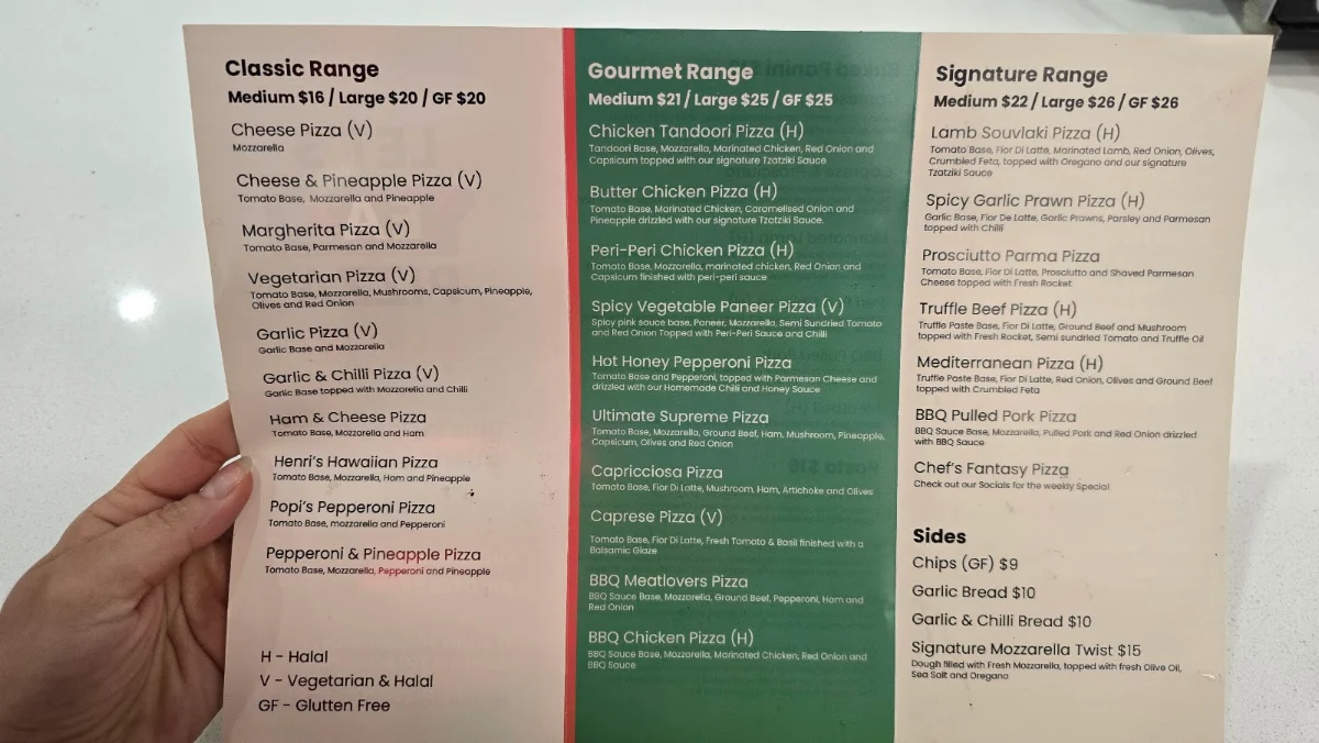 Menu, Let's Eat Pizza