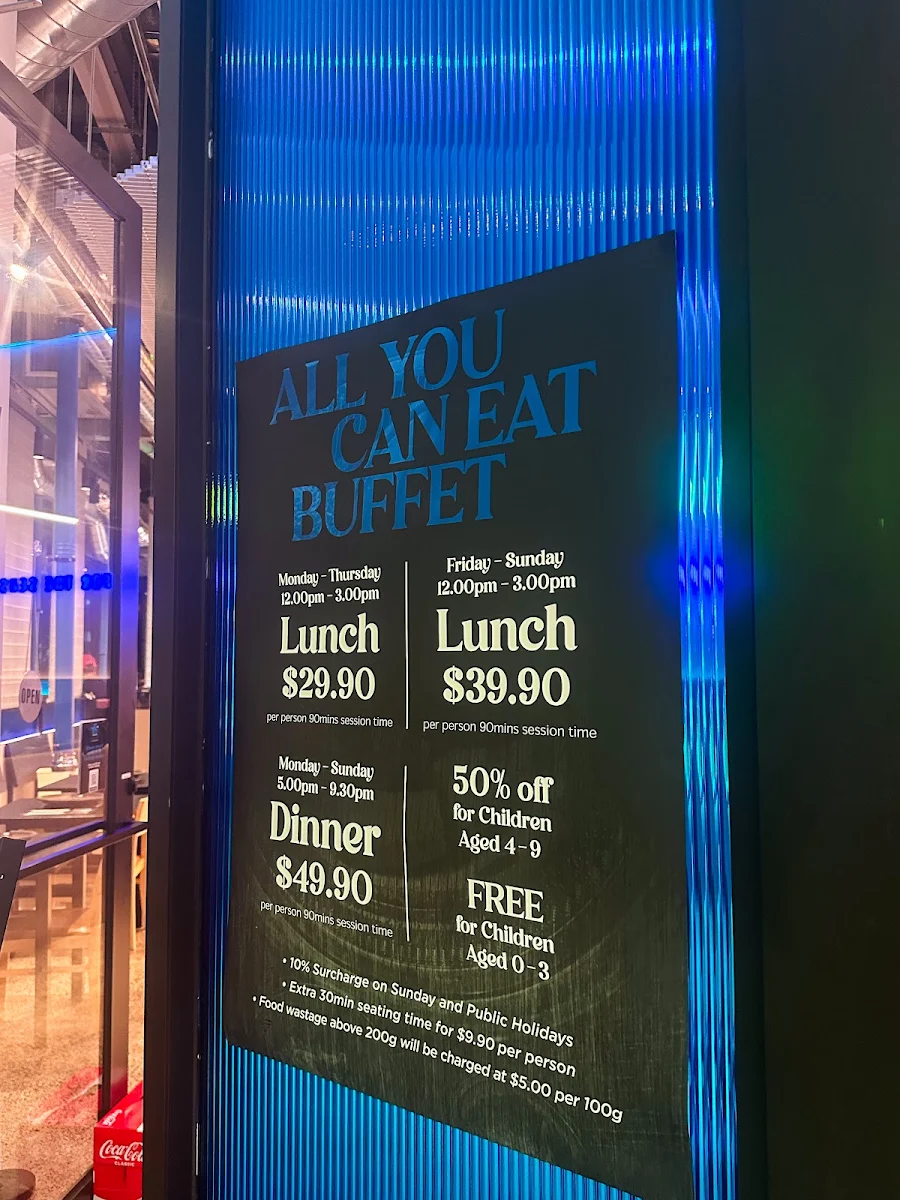 Menu, 105 Deg Korean BBQ All You Can Eat Plenty Valley