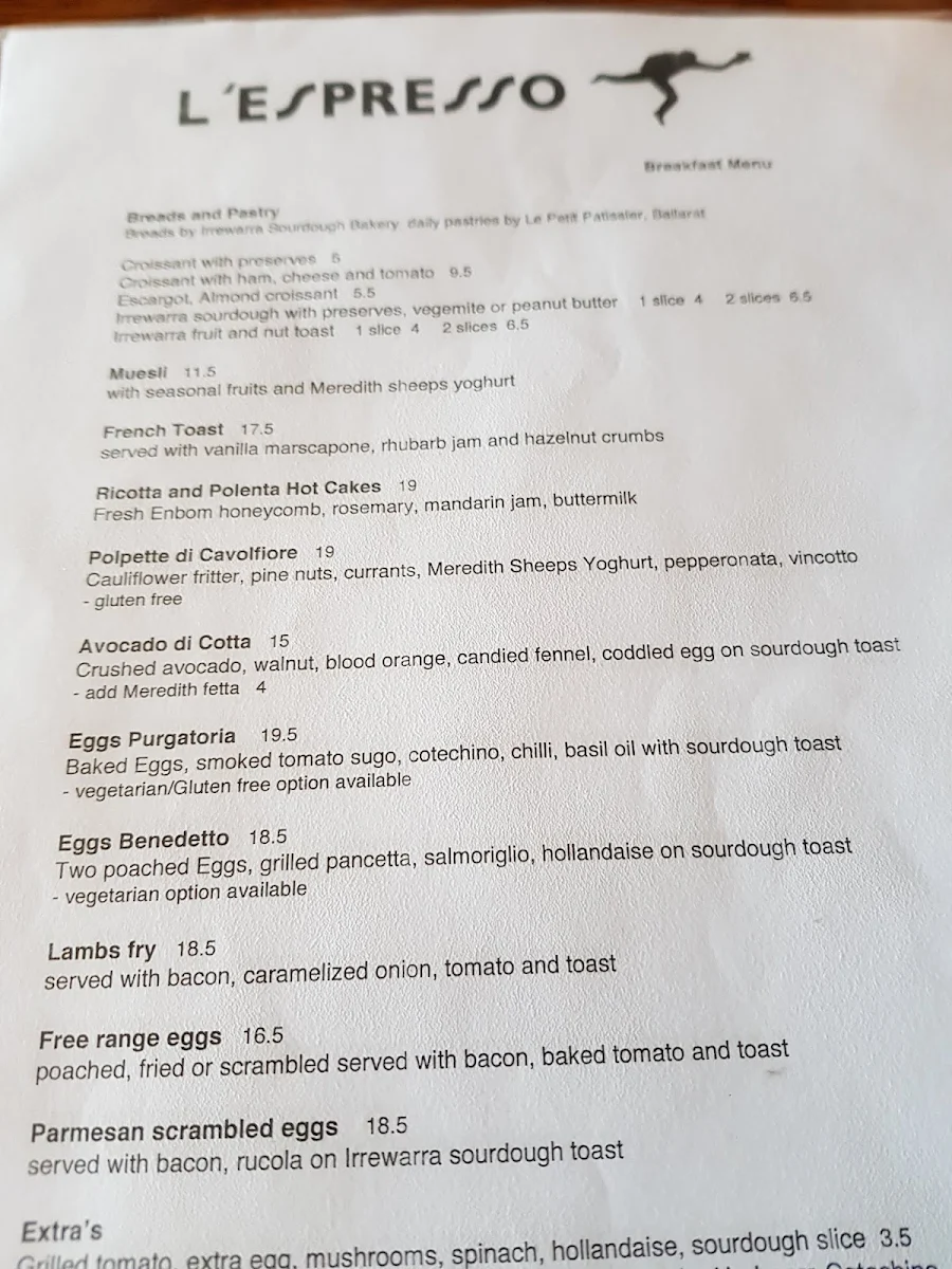 Menu, L'espresso