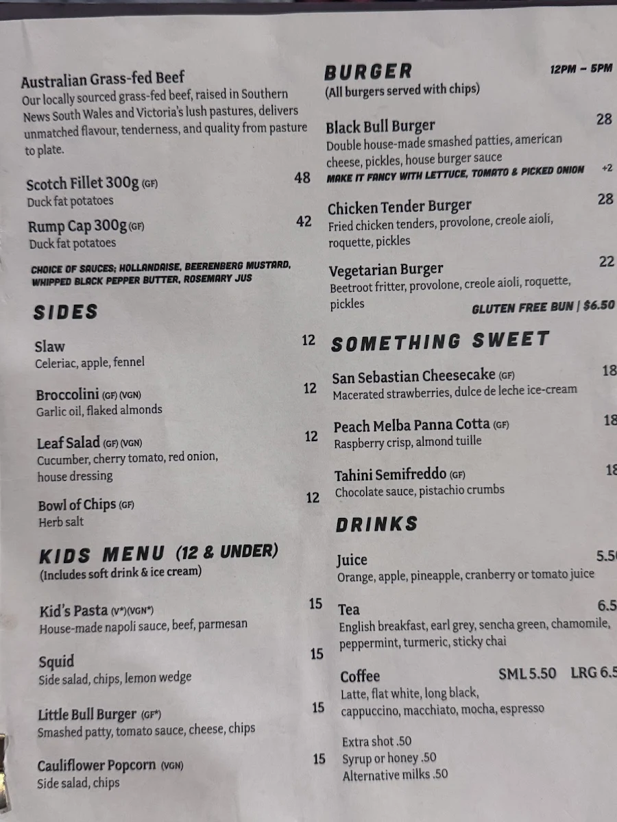 Menu, Stock & Barrel Yarrawonga