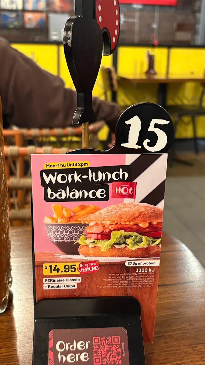 Menu, Nando's Alexandria