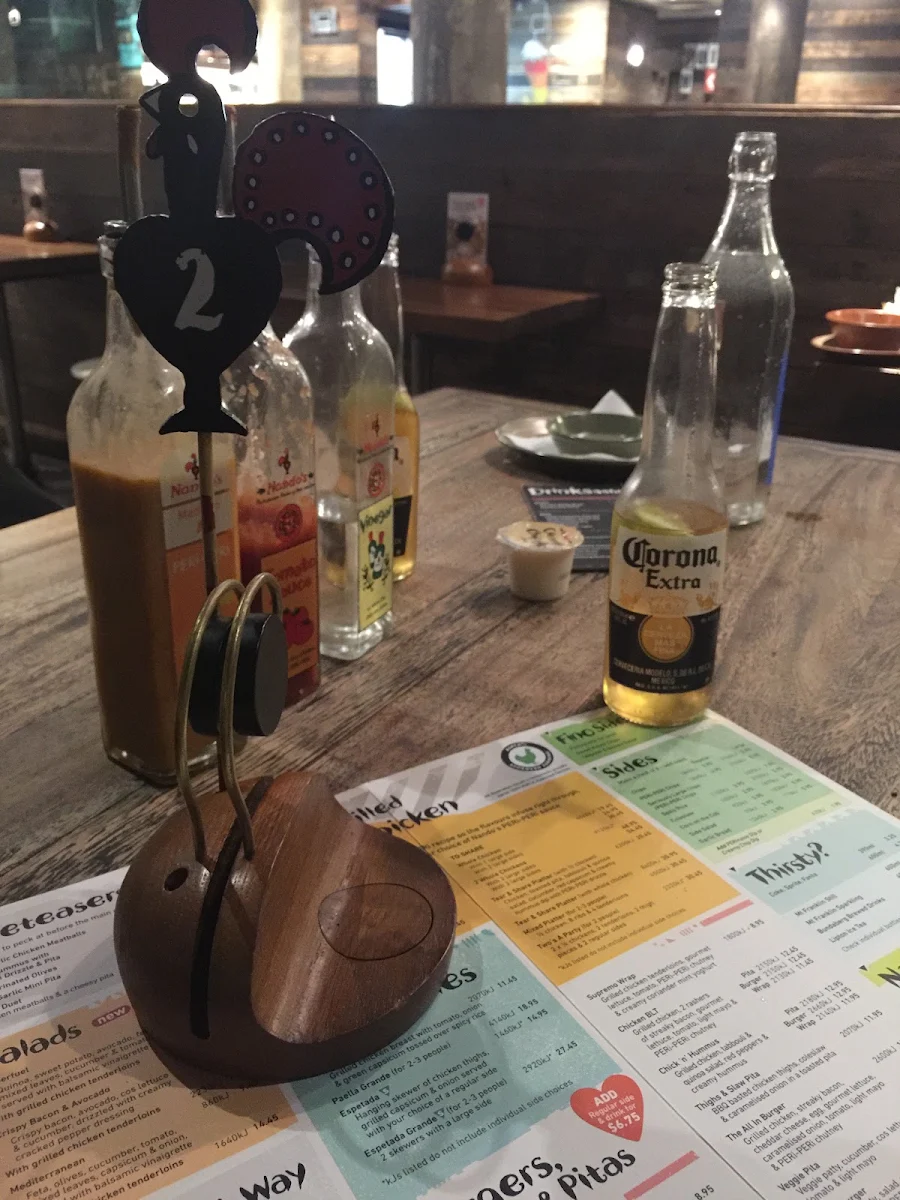 Menu, Nando's Alexandria