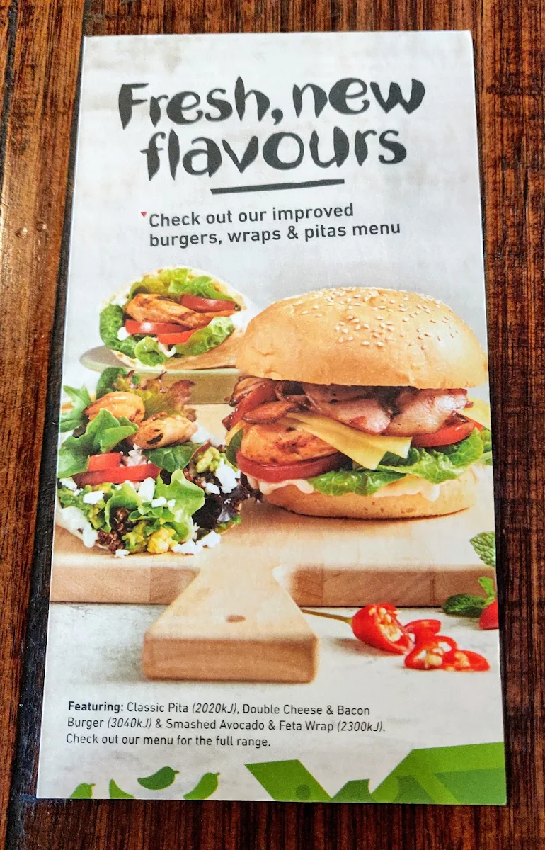 Menu, Nando's Alexandria
