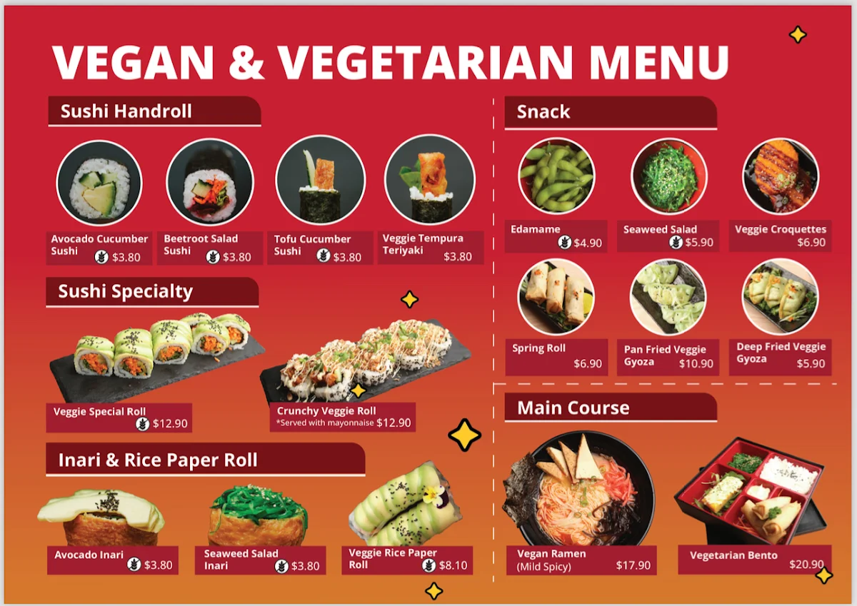 Menu, Pika Sushi Hastings