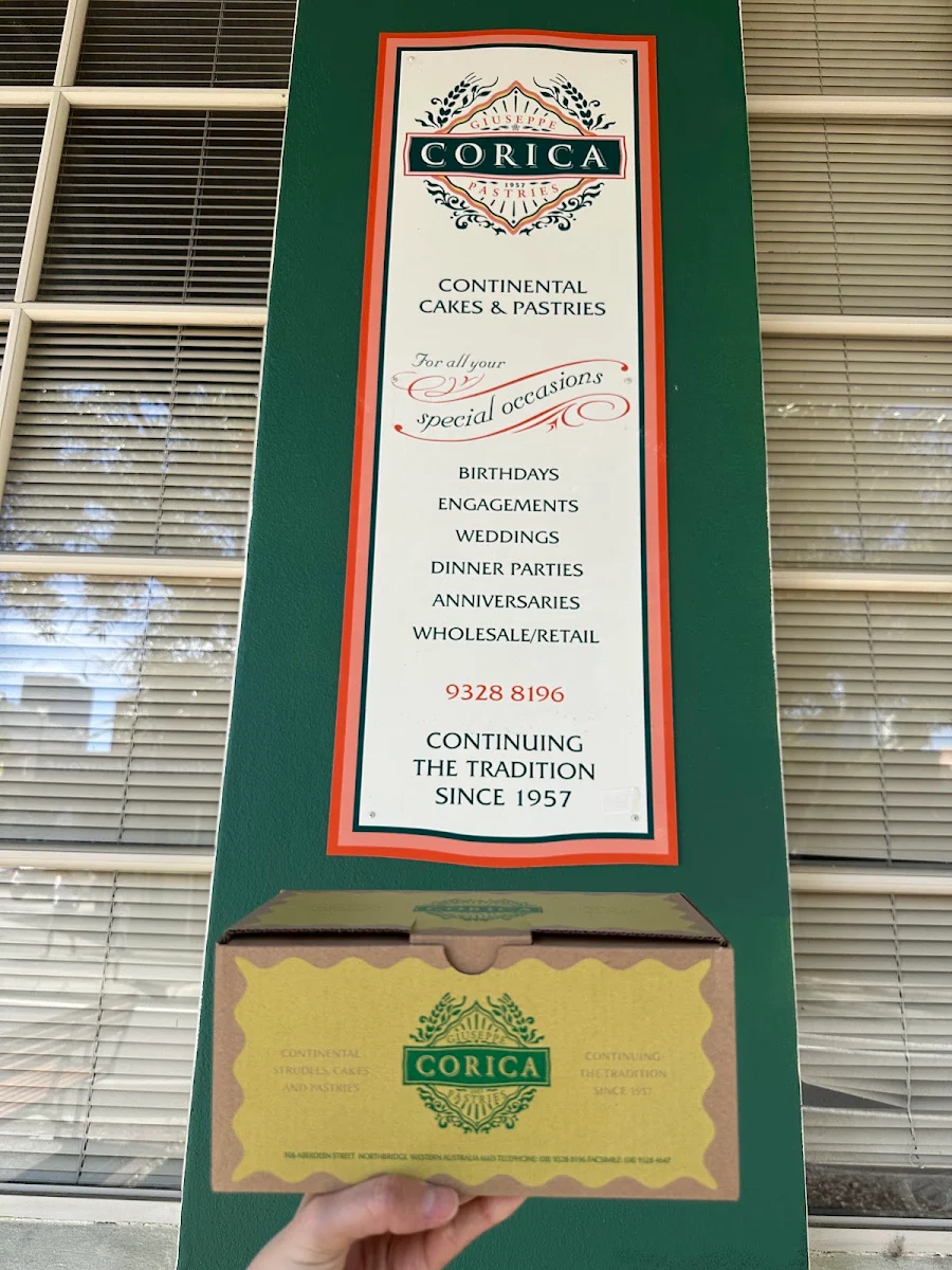 Menu, Corica Pastries