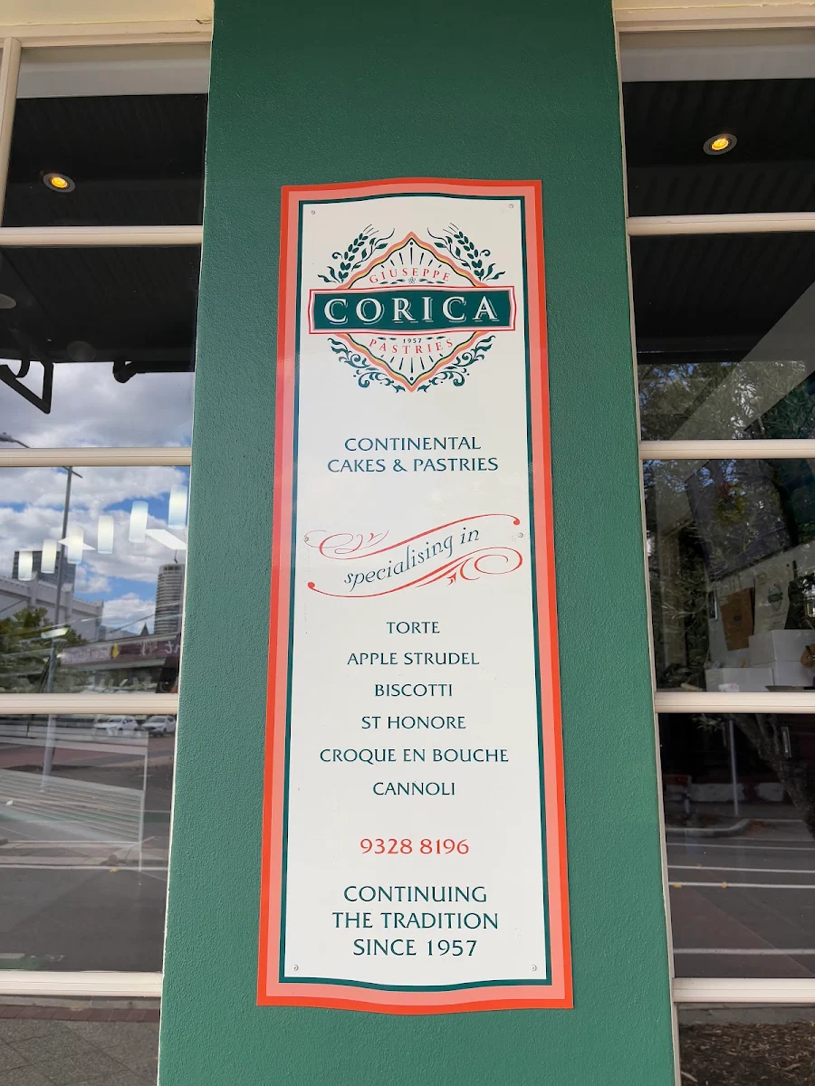 Menu, Corica Pastries