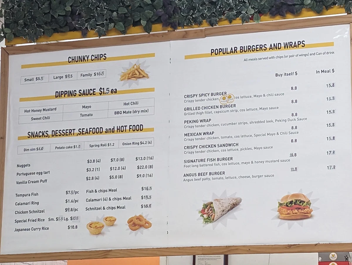 Menu, Winner Chicken