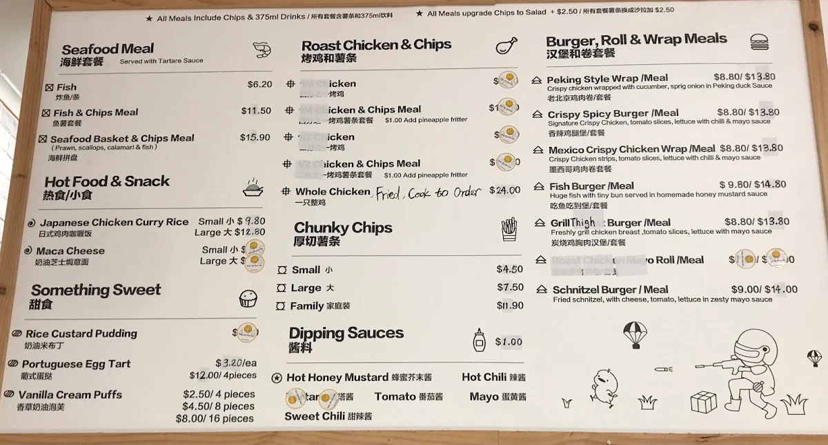 Menu, Winner Chicken