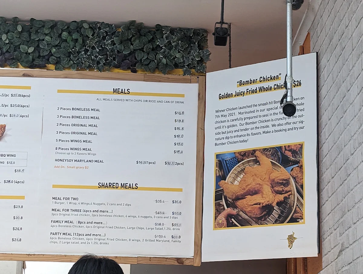 Menu, Winner Chicken