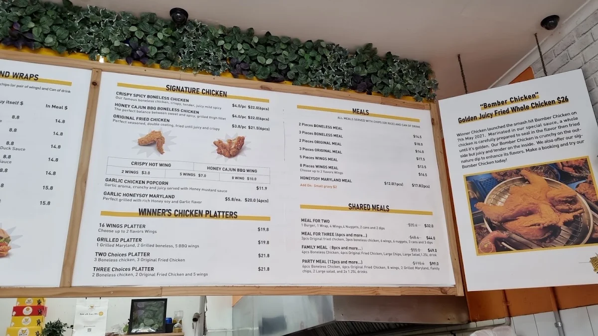 Menu, Winner Chicken