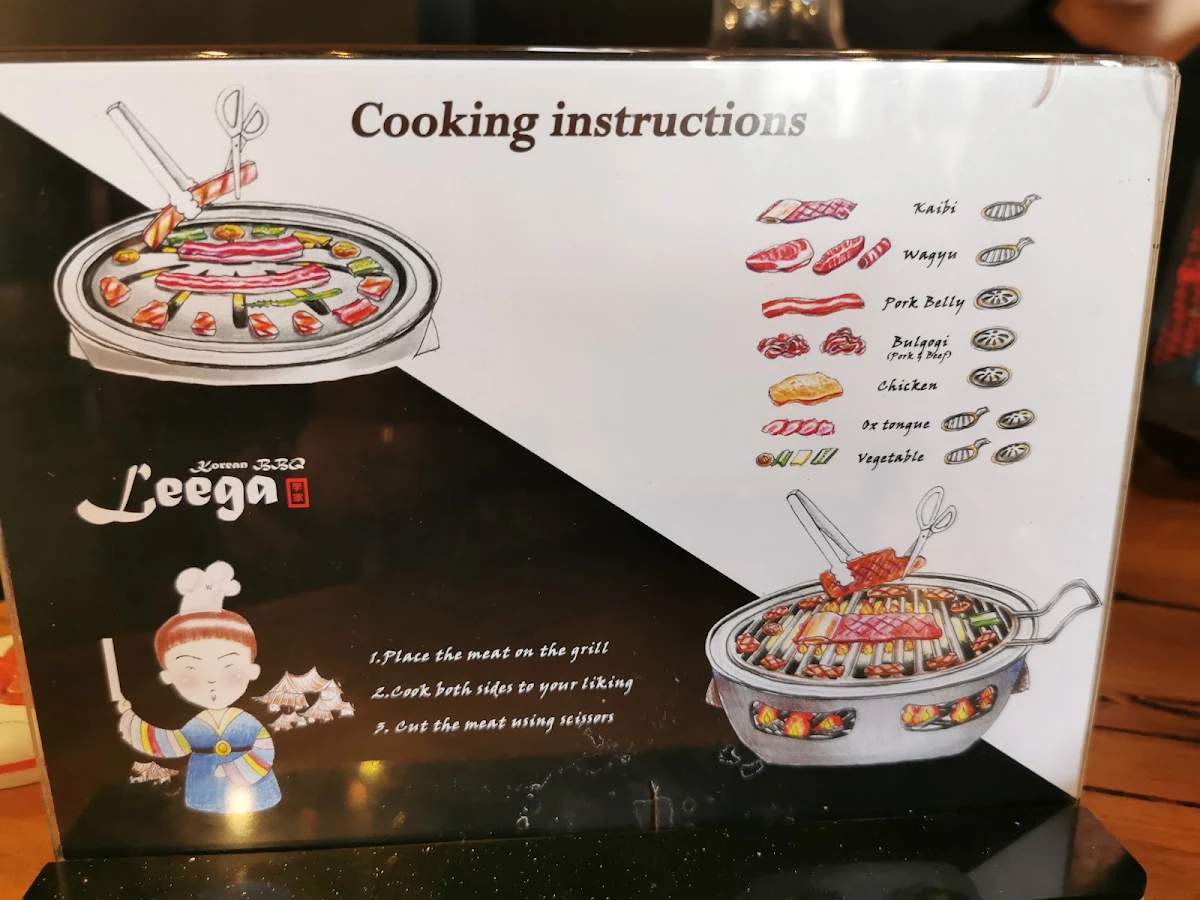 Menu, Leega Korean BBQ