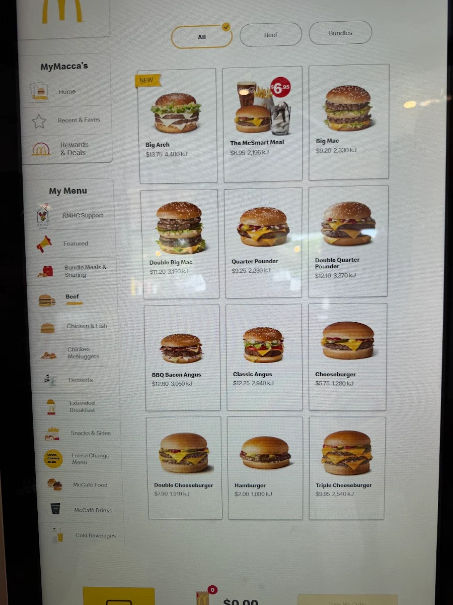 Menu, McDonald's Smithfield