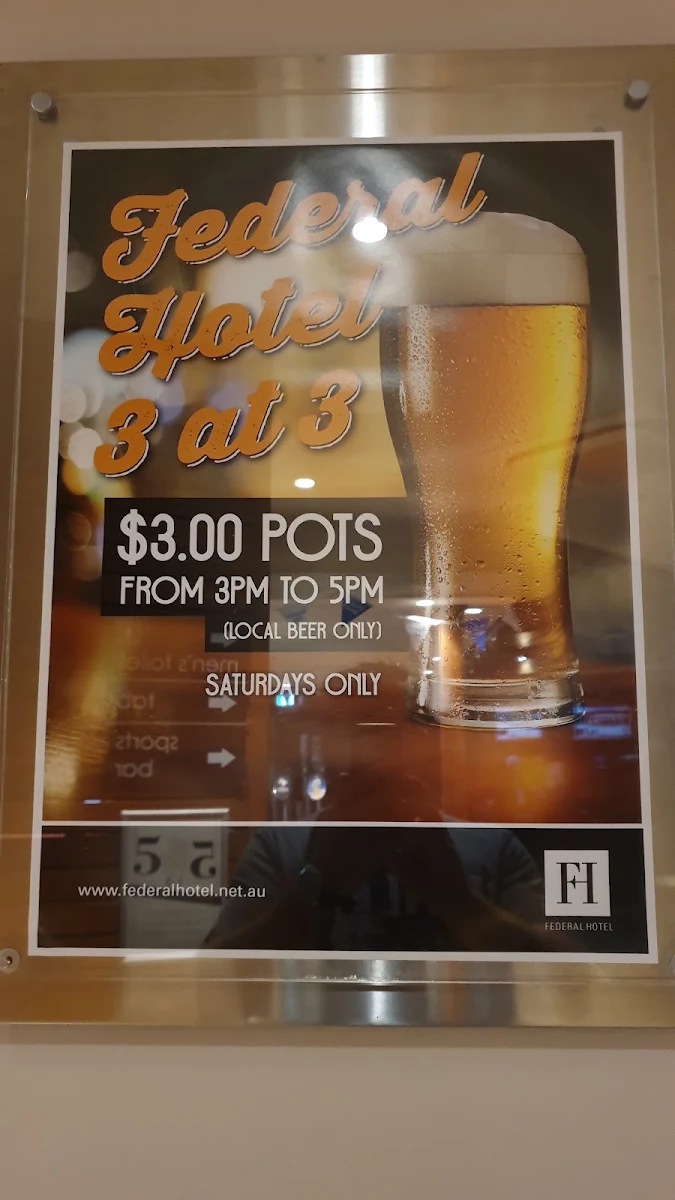 Menu, Federal Hotel