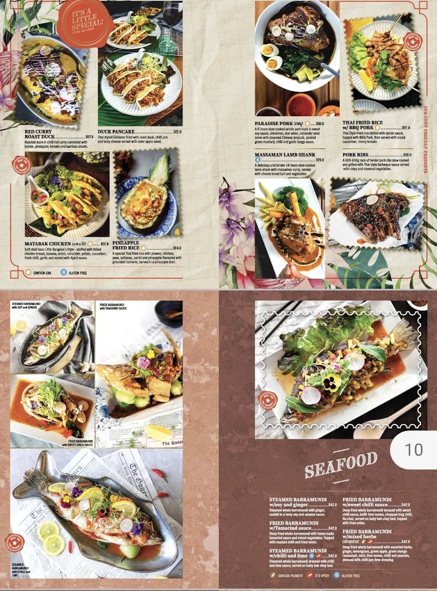 Menu, Spice Market - Fremantle