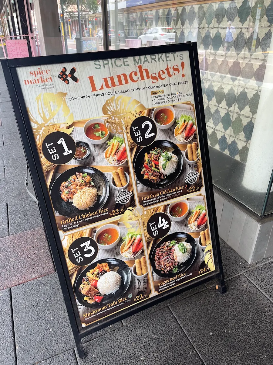 Menu, Spice Market - Fremantle