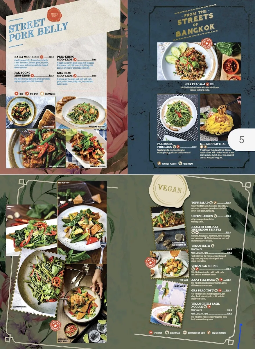 Menu, Spice Market - Fremantle